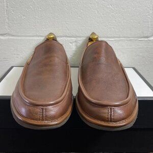 Evans 8842 Brown Leather Faux Fur Lined Comfort Casual Slip On Shoes Men's 14 M